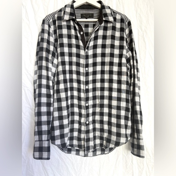 Rag & Bone Men double weave multi-check
gingham shirt Size Large - Picture 1 of 16